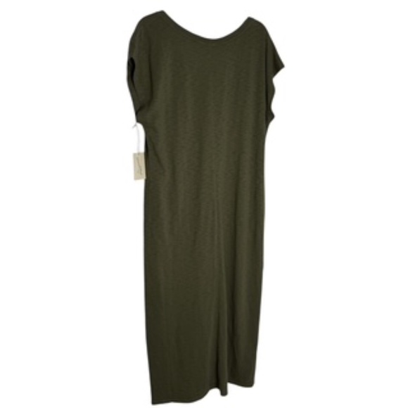 NWT Universal Thread A-line Front Lower Split Cap Sleeve Maxi Olive Dress Size L - Picture 5 of 9